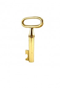Mid-Century Brass Key Corkscrew and Bottle Opener attributed to